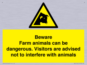 Beware Farm animals can be dangerous. Visitors are advised not to interfere with animals